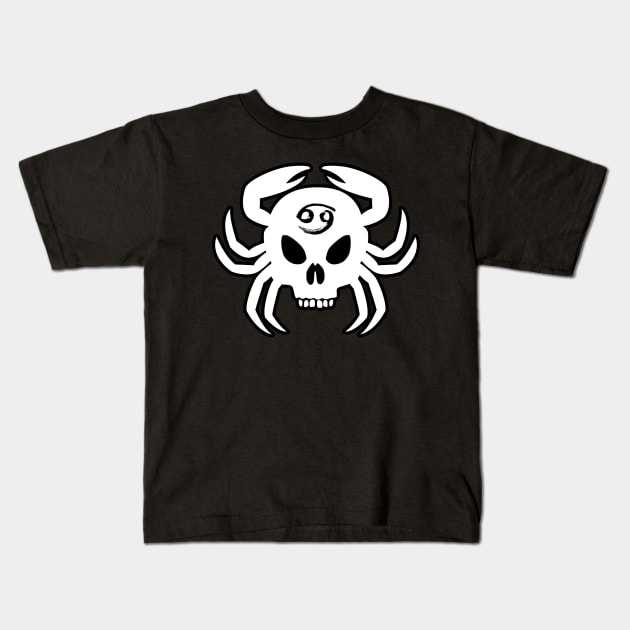 Crab Skull Kids T-Shirt by Rubtox